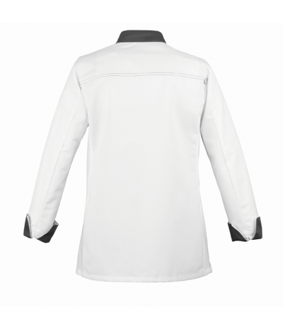 Dos veste de cuisine femme ELBAX ML Blanc-Anthracite