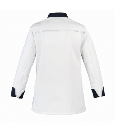 Dos veste de cuisine femme ELBAX ML Blanc-Marine