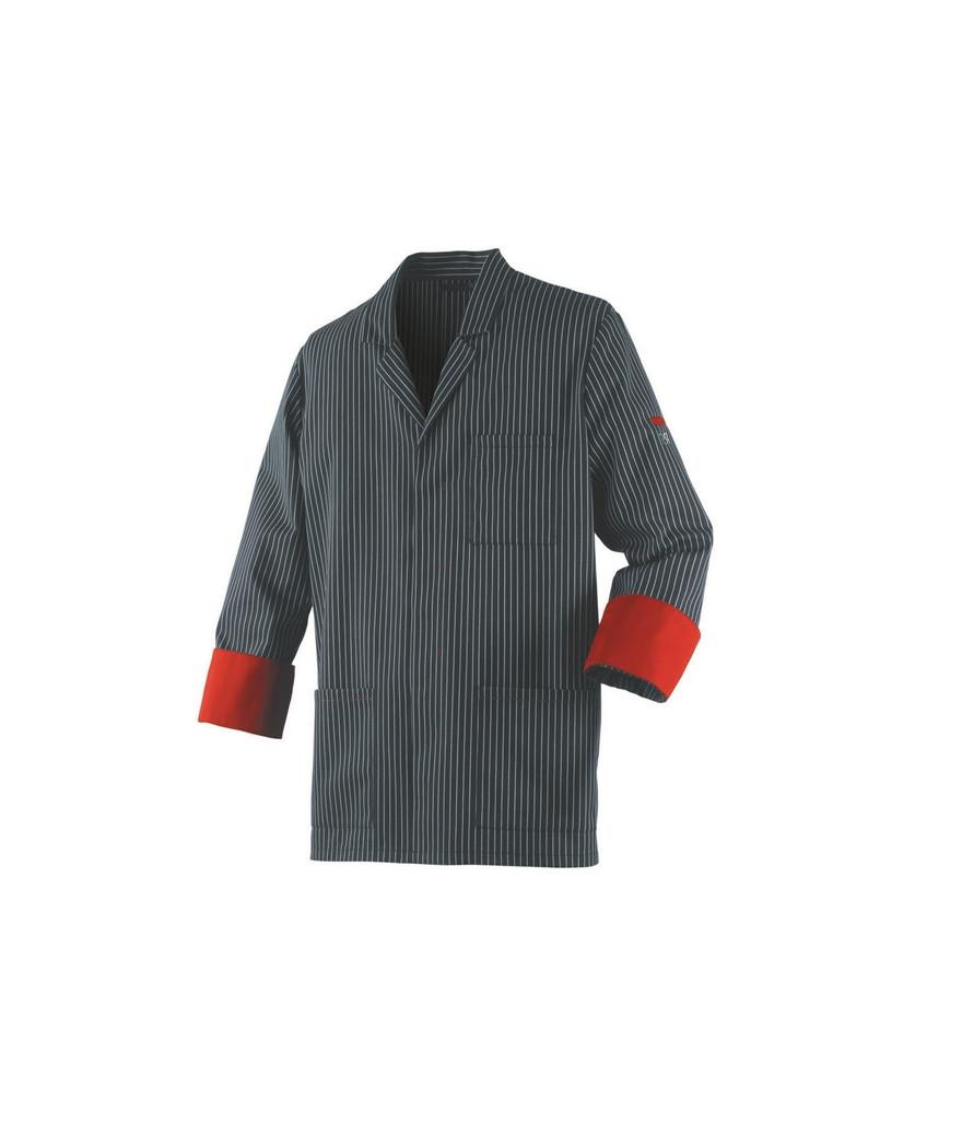 veste charcutier boucher traiteur gris rouge ardoise
