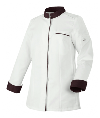 veste cuisine femme Elbax manches longues blanc moka monsieur veste