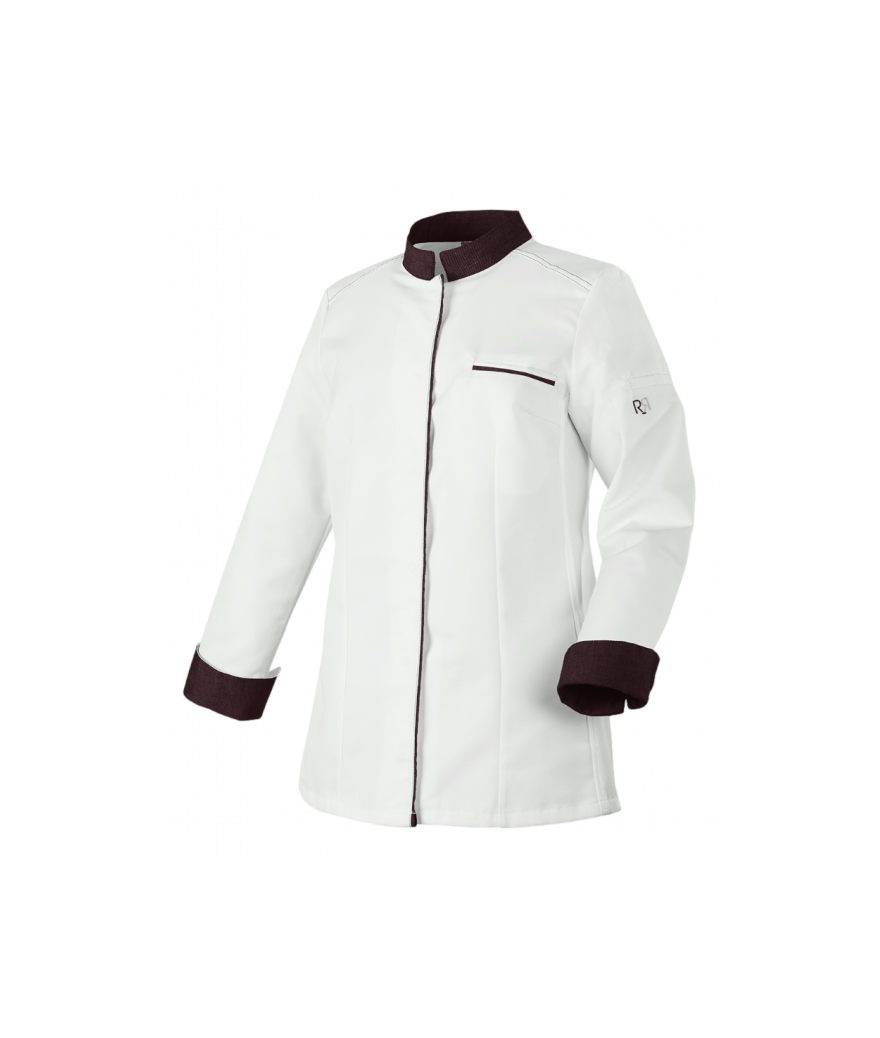 veste cuisine femme Elbax manches longues blanc moka monsieur veste