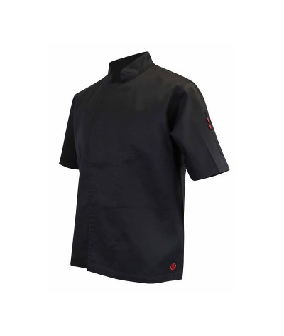 veste de cuisine noir manches courtes ECUMOIRE LMA