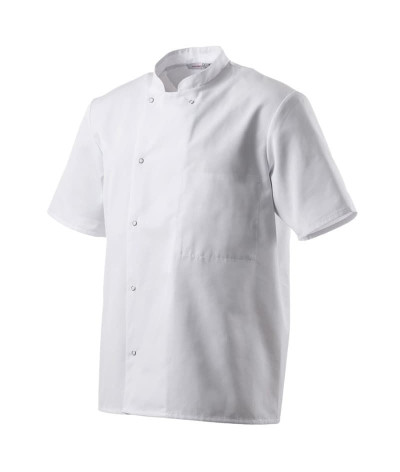 veste de cuisine inox blanc manches courtes
