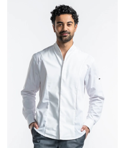 veste cuisine élégante blanche noble chaud devant