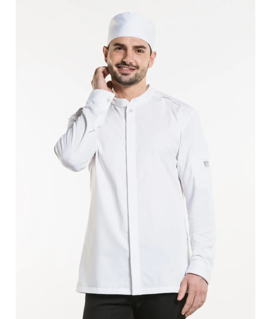 Veste de cuisine blanche Homme coupe cintrée RIVA