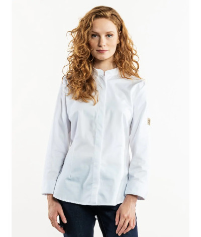 Veste de cuisine blanche Femme Manches Longues CAMBIO - Chaud Devant