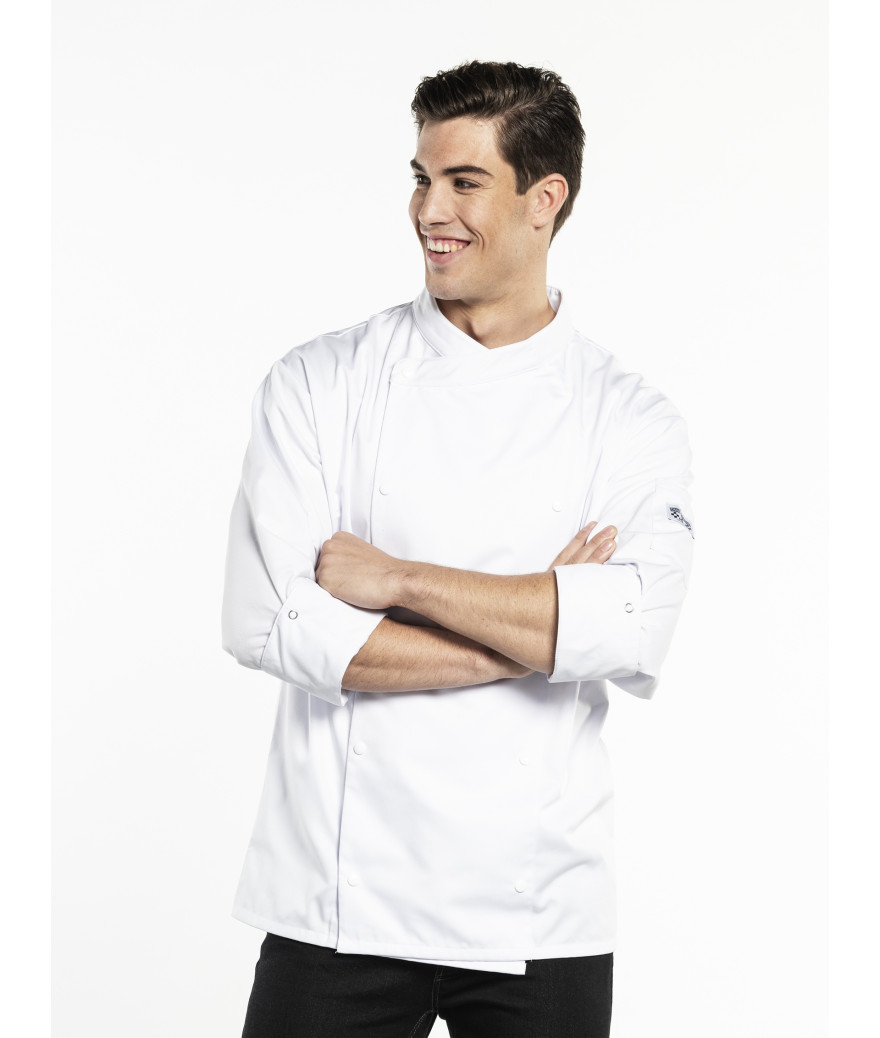 Veste de cuisine Blanche manches longues ROMA - Chaud Devant