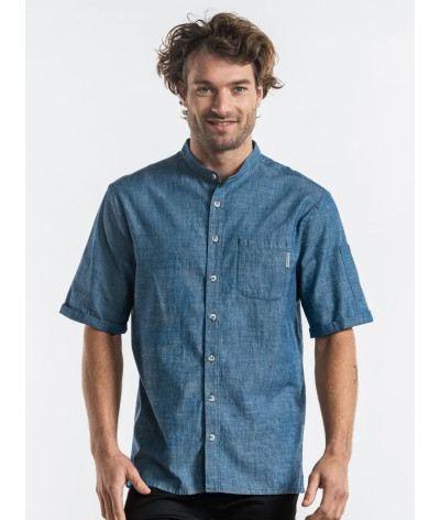 Veste de cuisine Homme Manches courtes Bleu Chambray