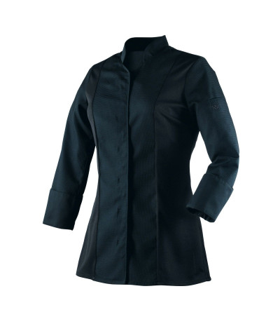 Veste de cuisine femme ABELLA ML noir nid abeille
