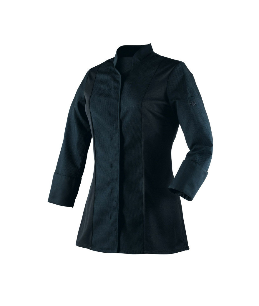 Veste de cuisine femme ABELLA ML noir nid abeille