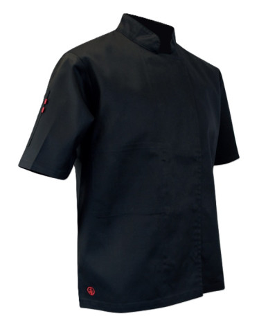 Veste de cuisine noire manches courtes homme ECUMOIRE LMA