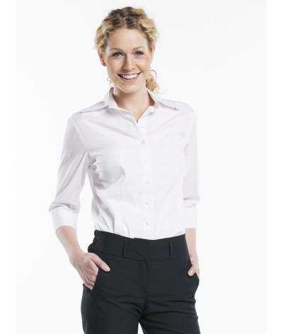 Chemisier femme Manches 3/4 Blanc Stretch - Chaud Devant