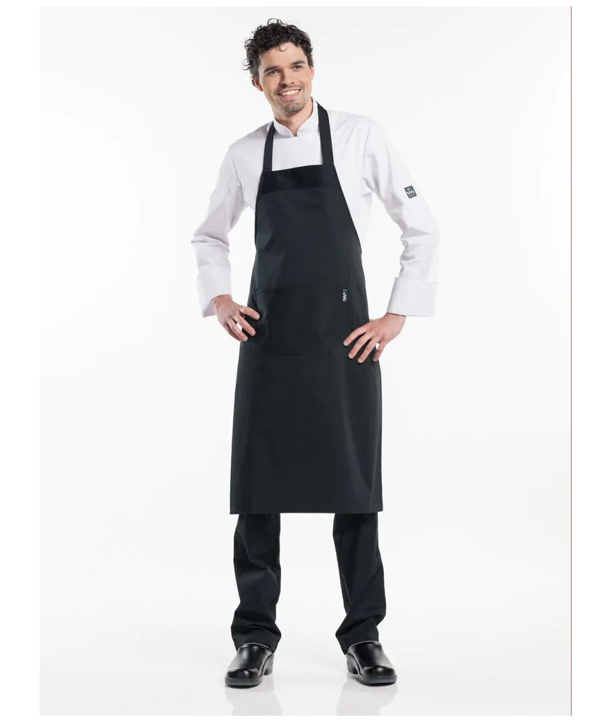 Tablier de cuisine bavette Noir 75x100 cm Bib - Chaud Devant