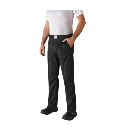 Pantalon de cuisine noir ceinture élastique & réglable SARENAL