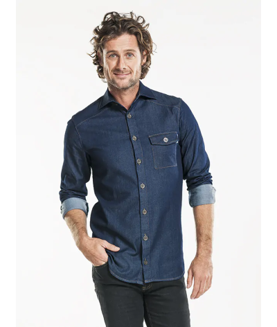 Veste de cuisine Stretch Denim Bleu Homme - Chaud Devant