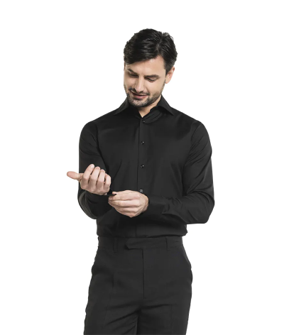 Chemise noire stretch Homme Service Réception
