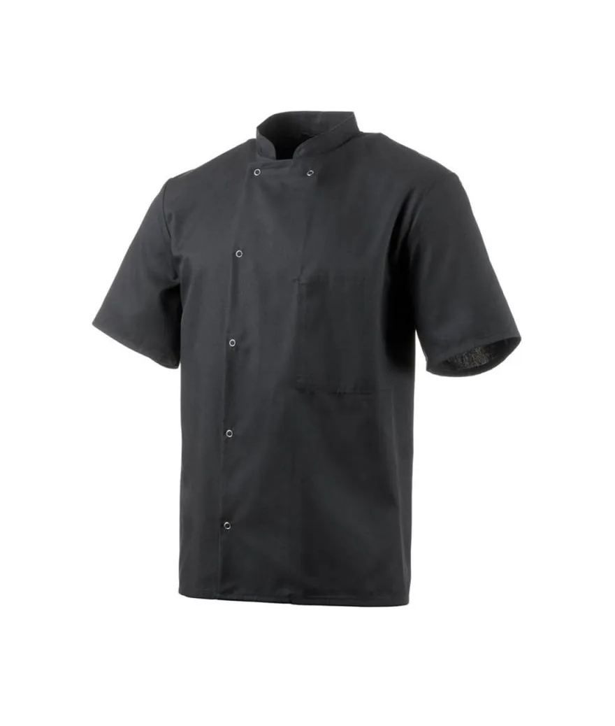 Veste de cusine mixte INOX MC Noire - Robur